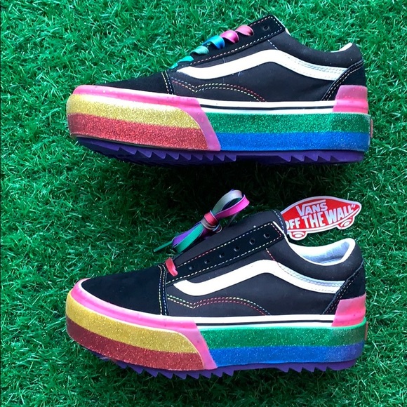 VANS OLD SKOOL STACKED GLITTER BLACK/RAINBOW WMNS - Picture 13 of 16